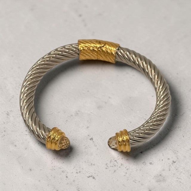 Two tone open bangle