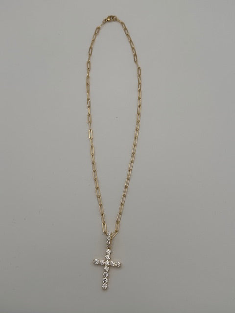 Pave Cross Necklace