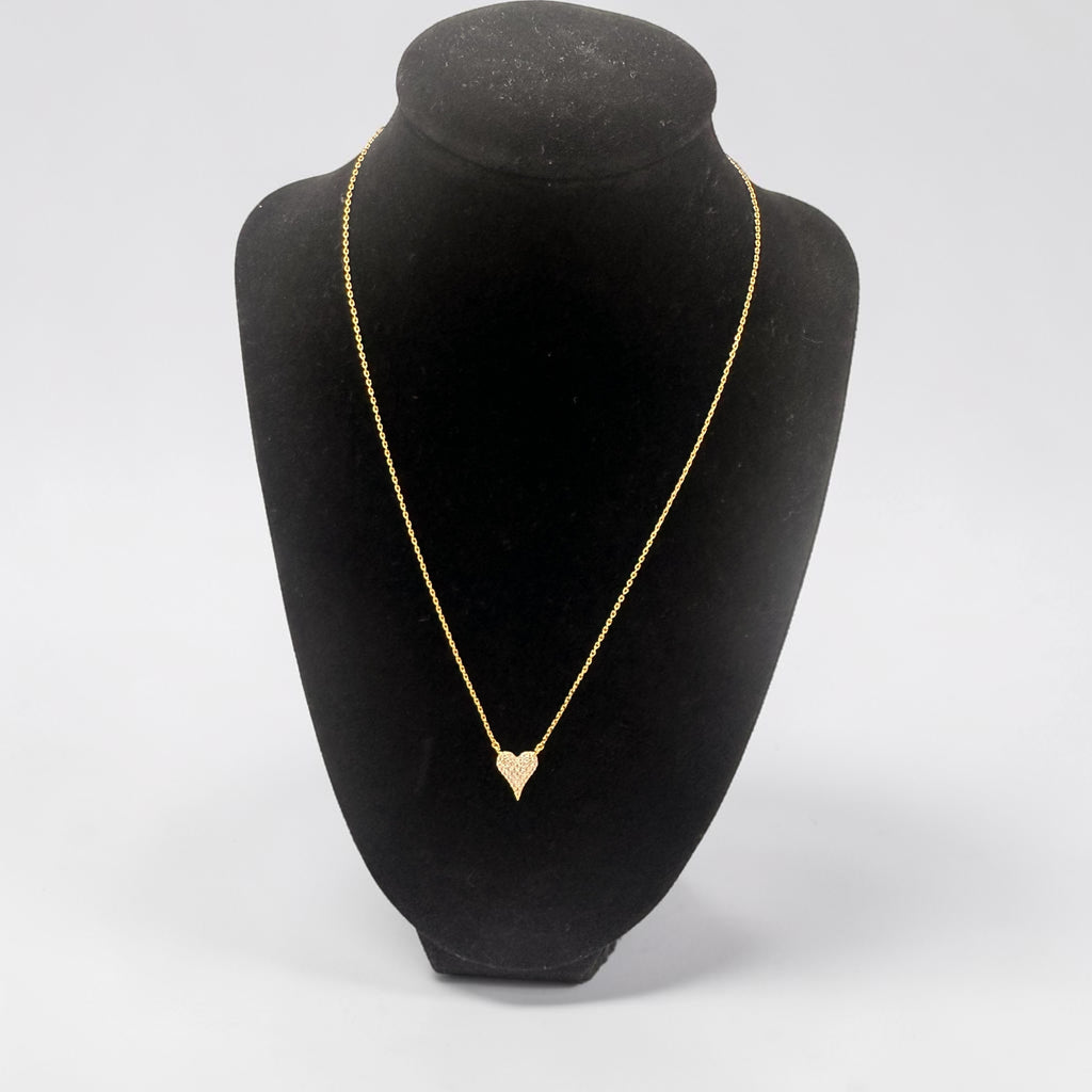 Pave Moissanite Heart Necklace