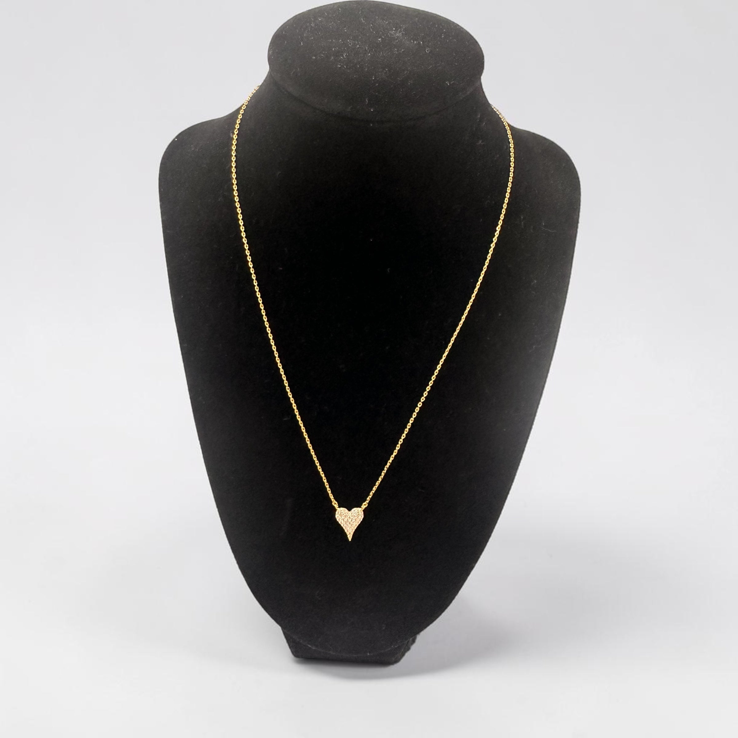 Pave Moissanite Heart Necklace