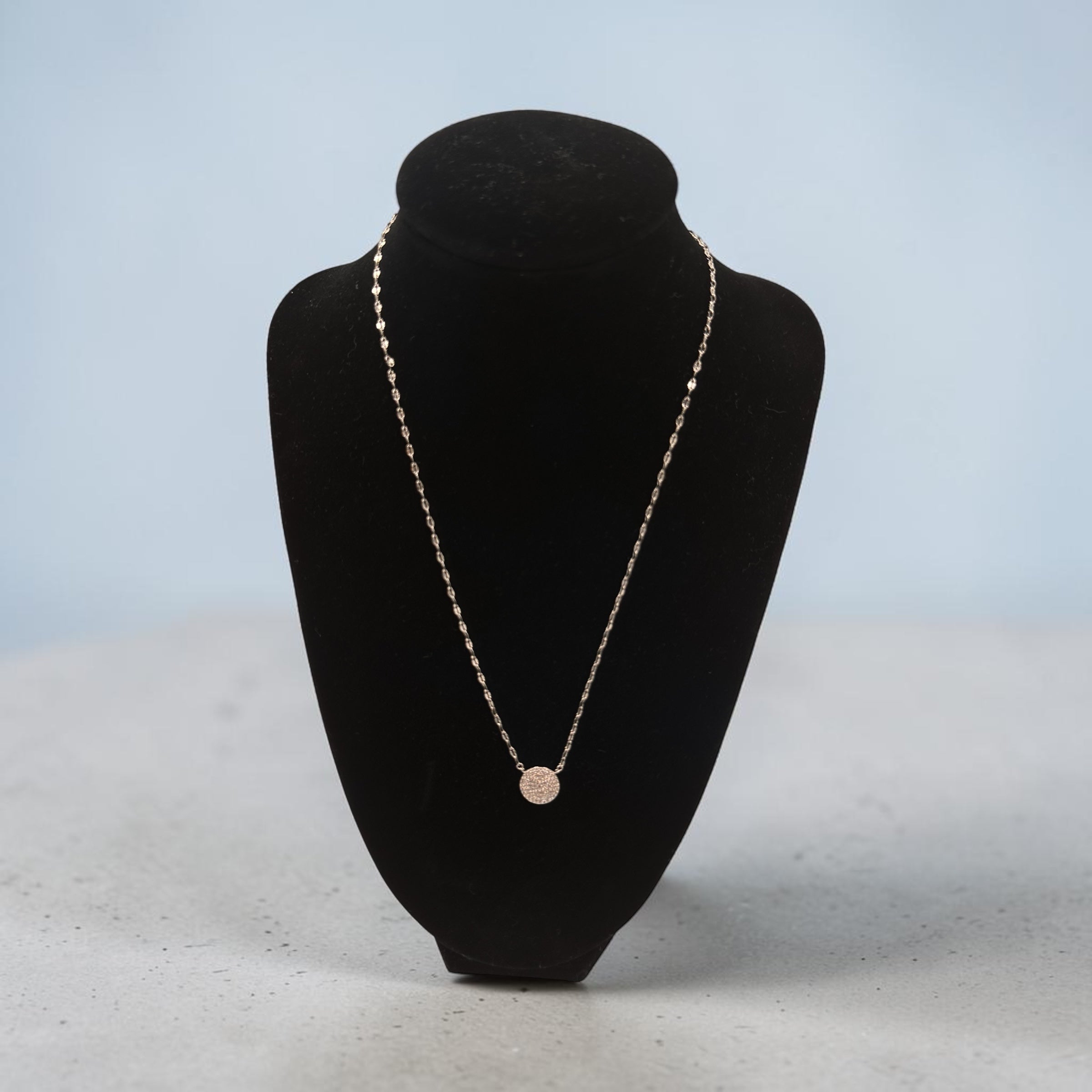 Circle Pave Moissanite Necklace