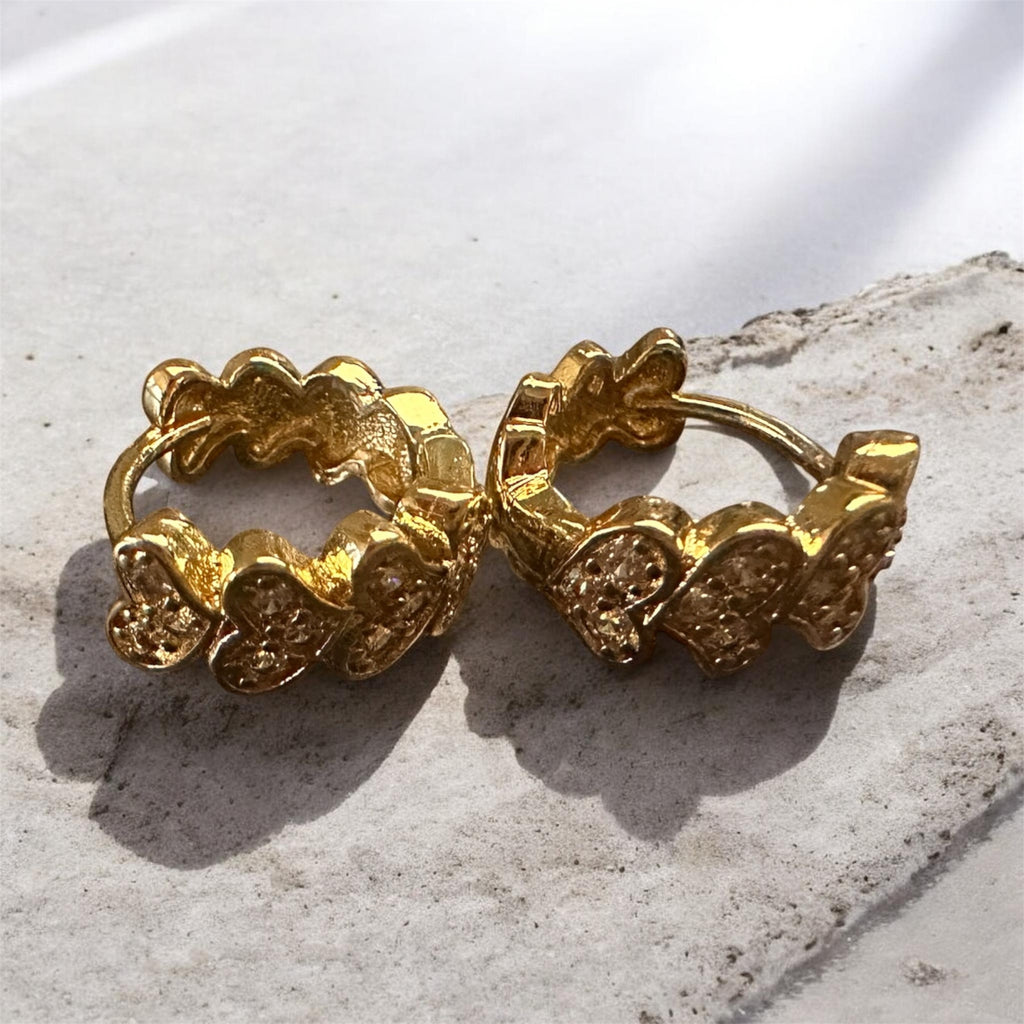 Pave Heart Huggee Earrings