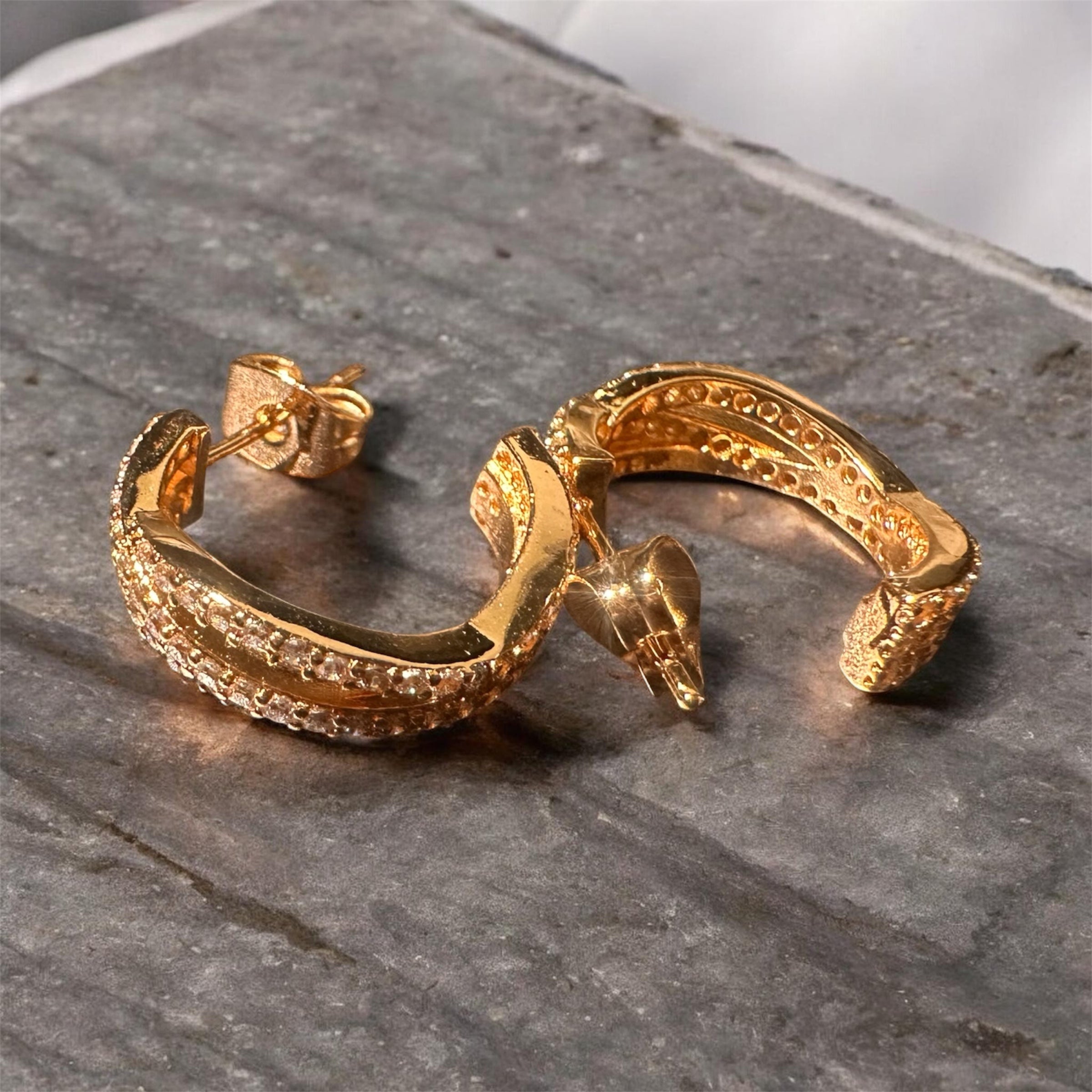 Twist Pave Push-Back Earrings