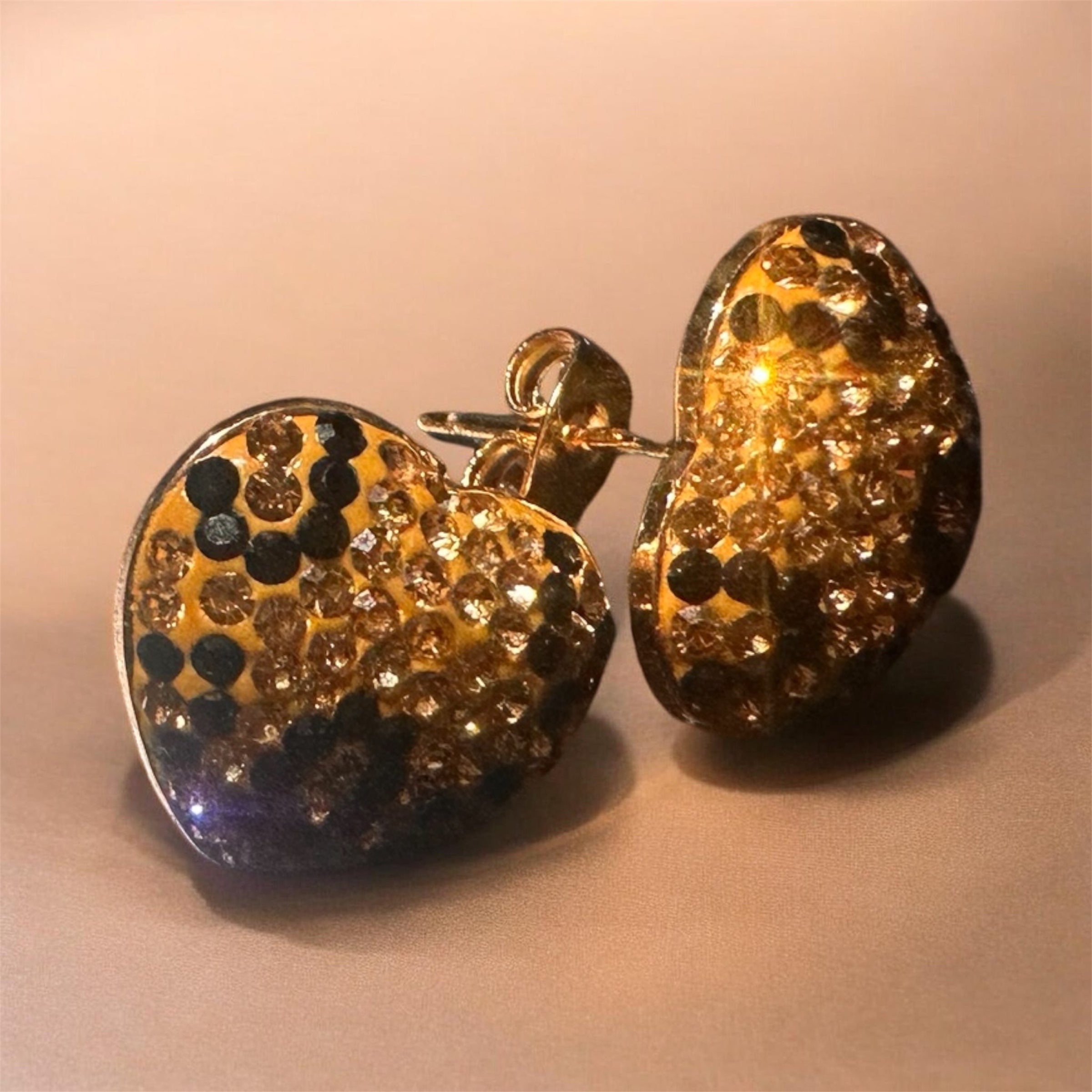 Leopard Love Heart Earrings