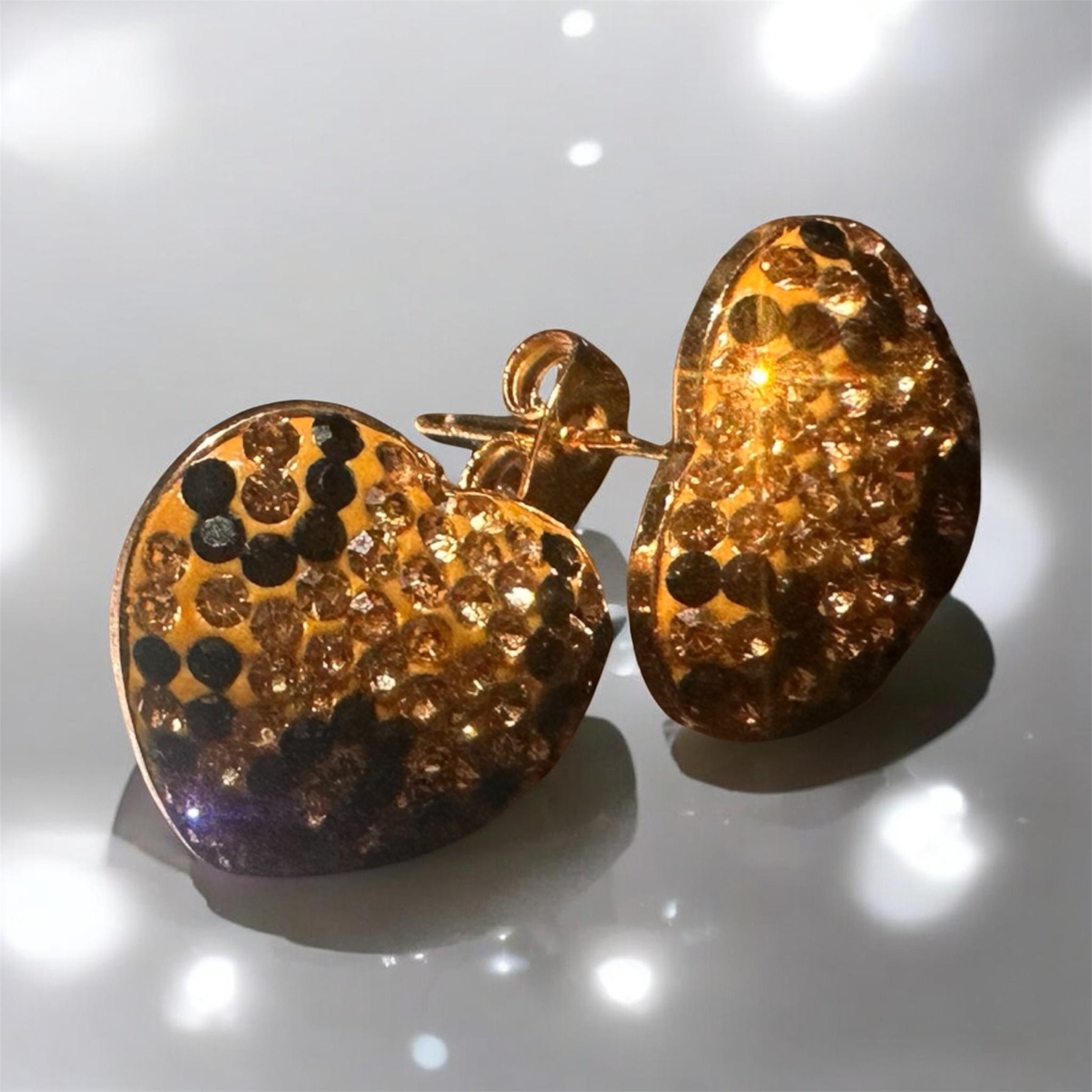 Leopard Love Heart Earrings
