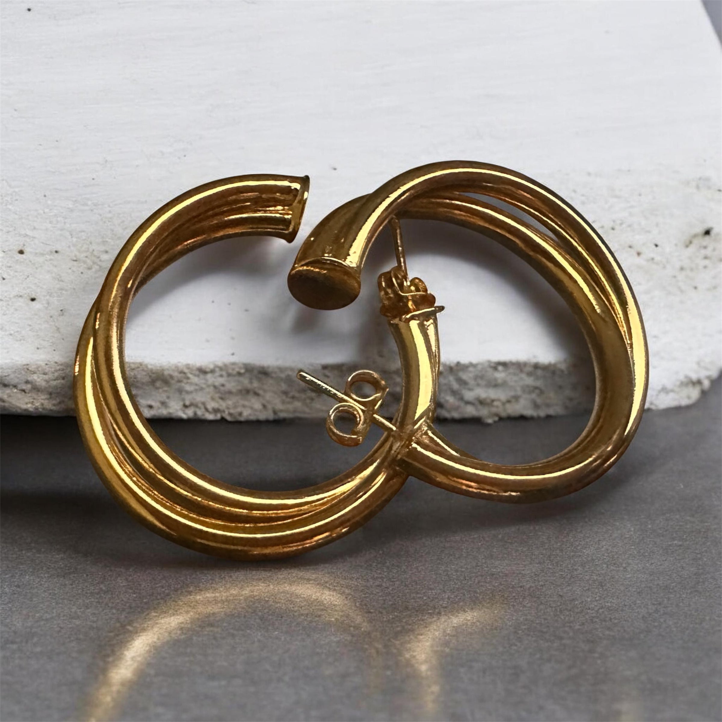 Twist Push-Back Hoop Earrings