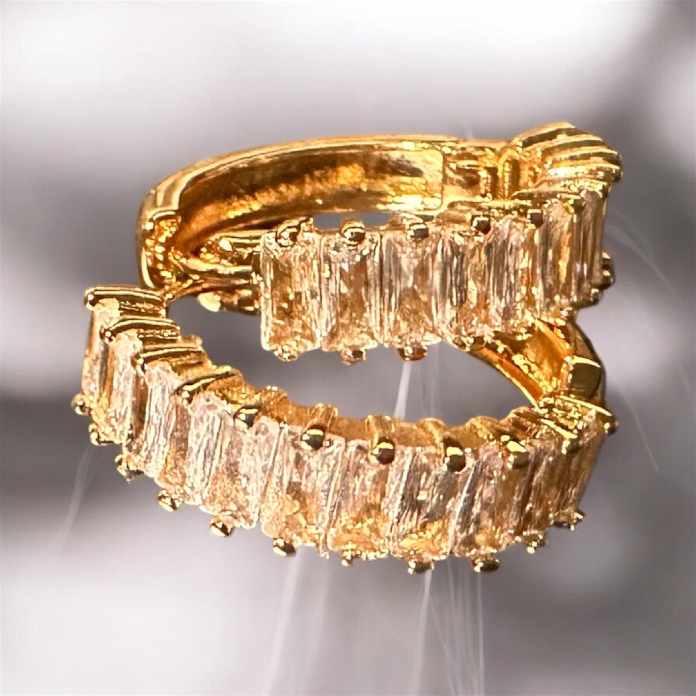 Hoop Emerald Cut Earrings