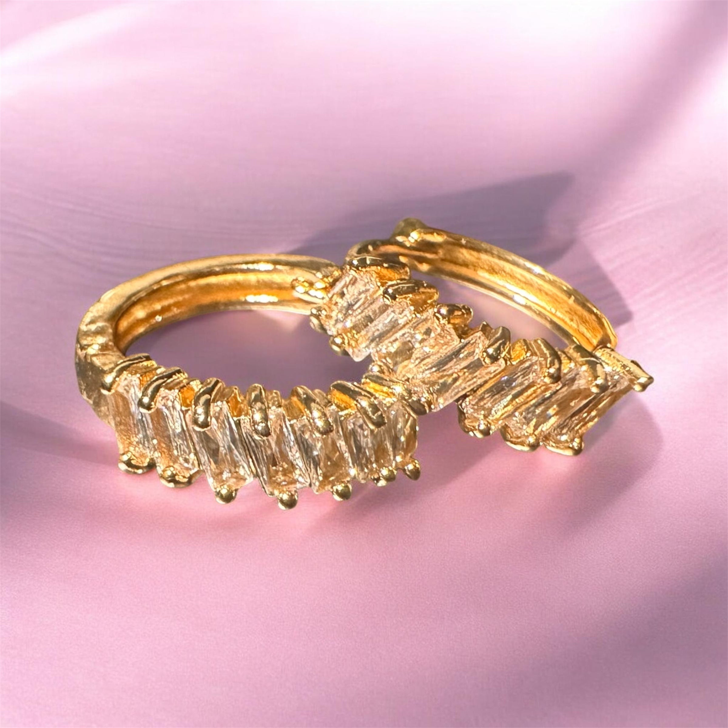 Pave Twist Hoop Earrings