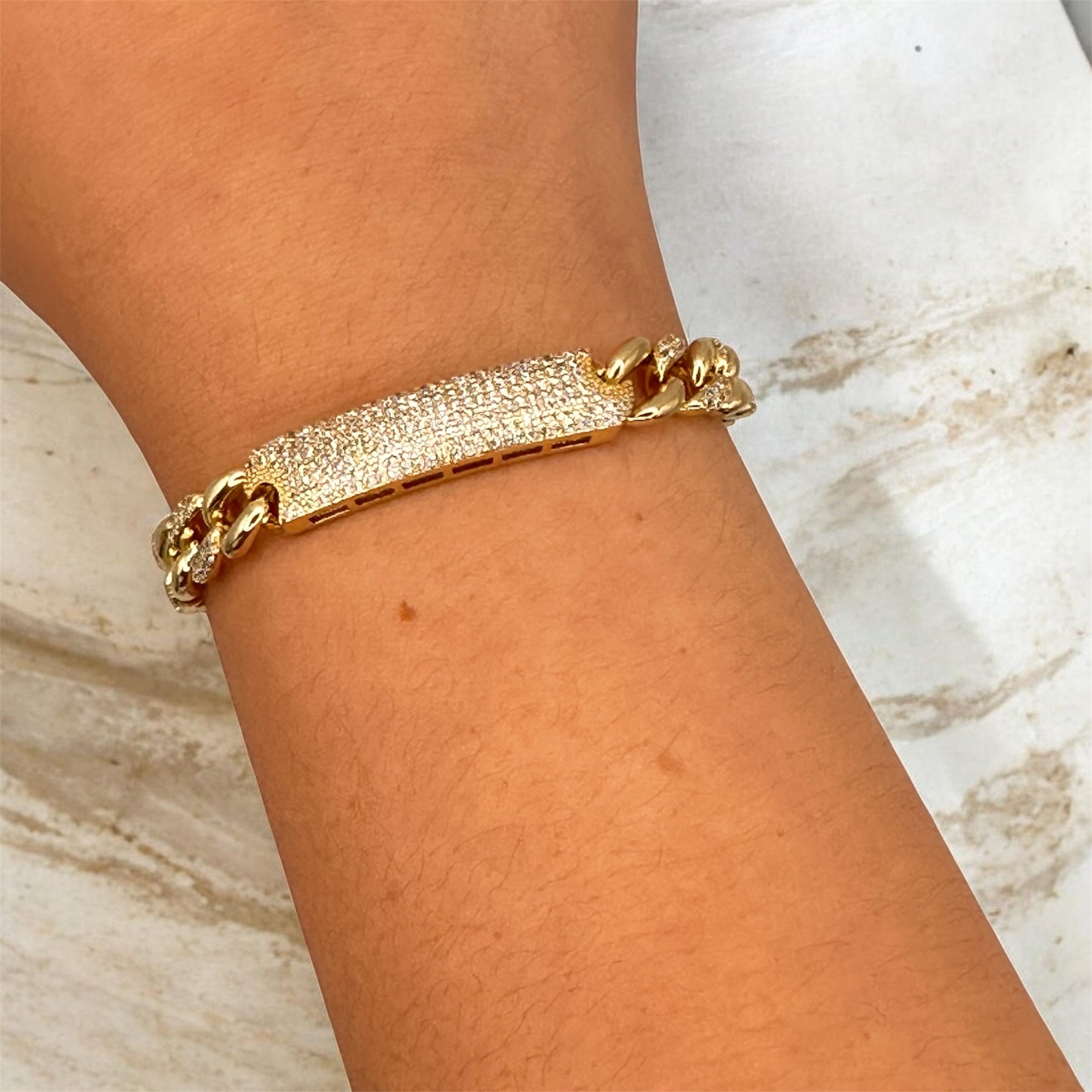 ID Pave Cuban Bracelet