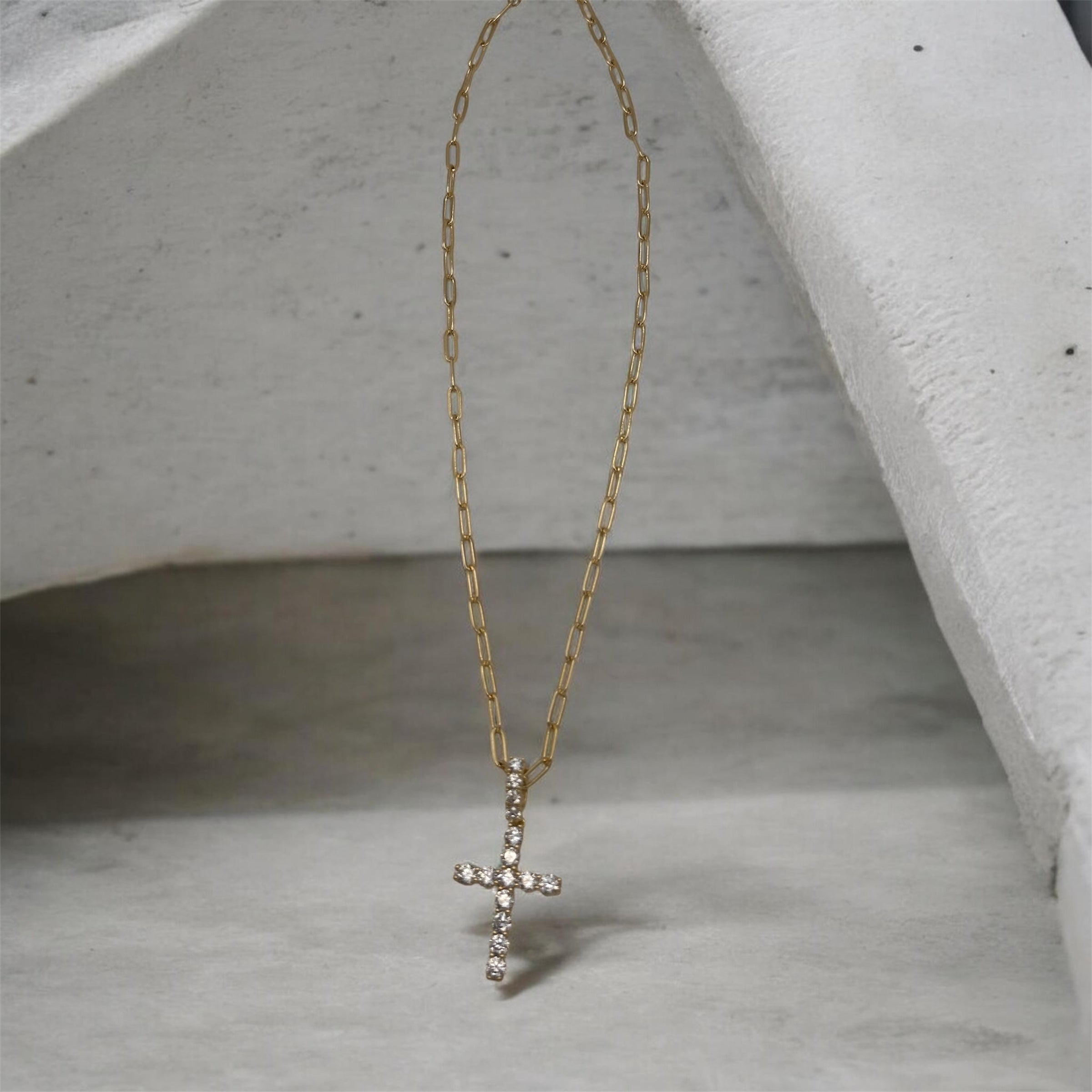 Pave Cross Necklace