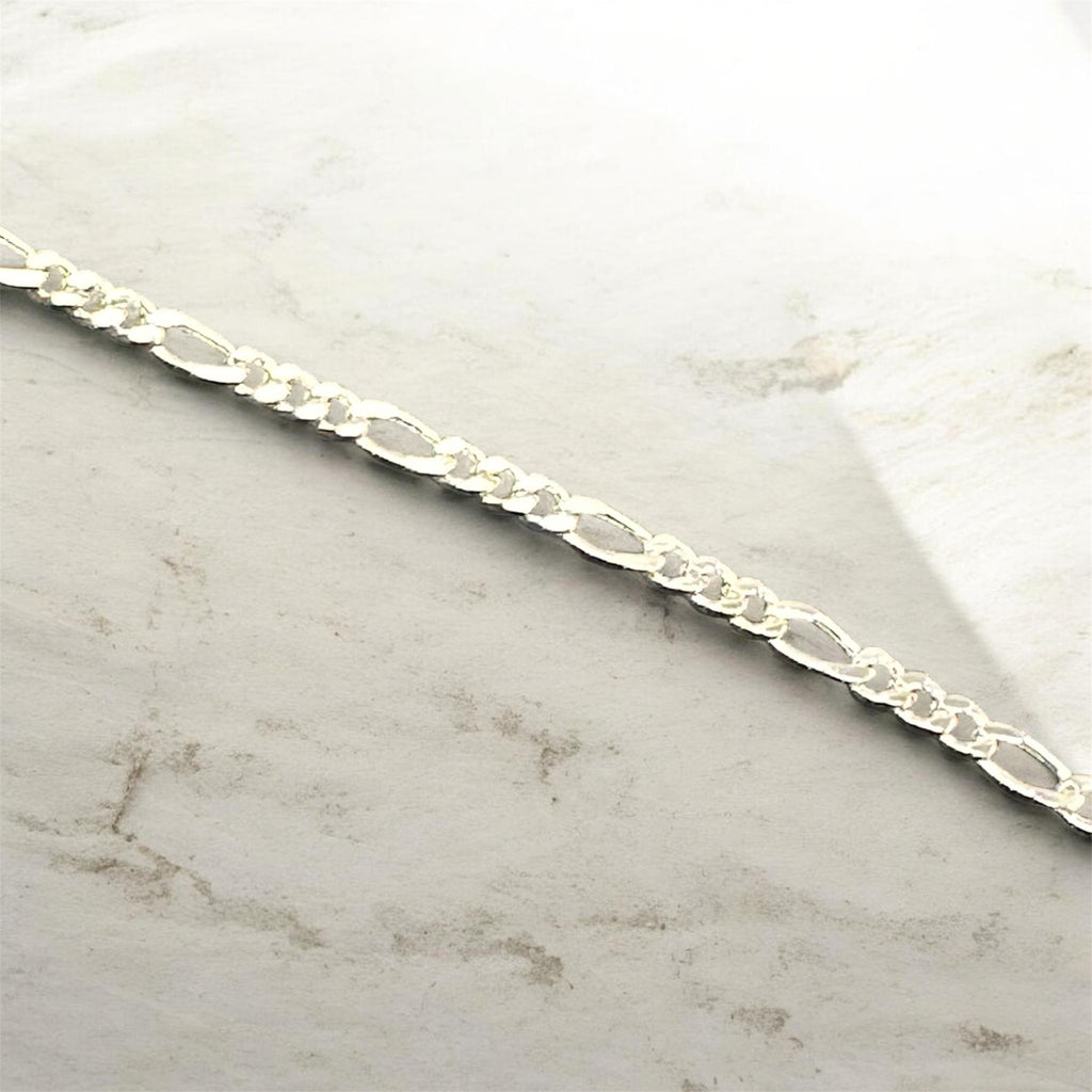 Figaro White Gold Bracelet