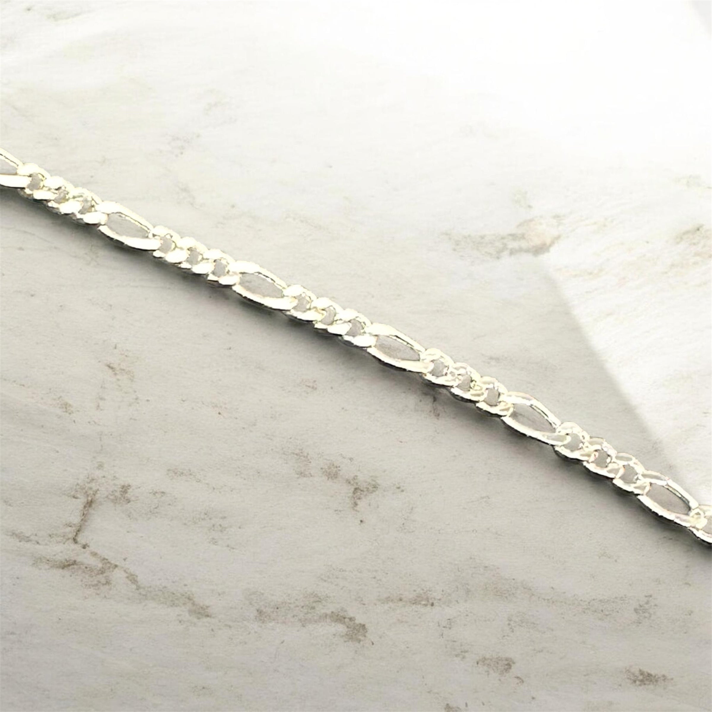 Figaro White Gold Bracelet