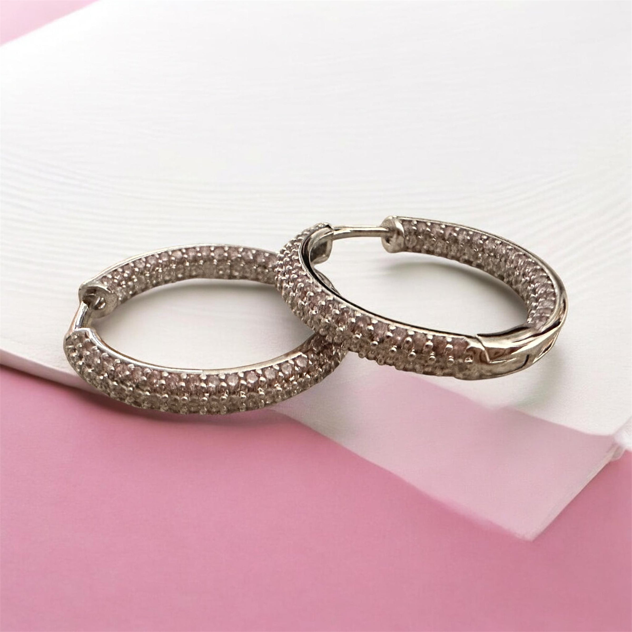 Pink Sapphire Hoop Earrings