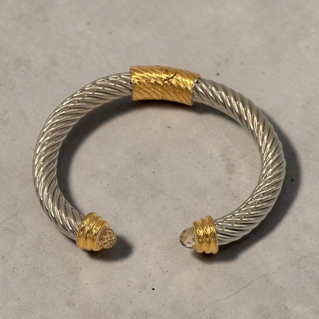 Two tone open bangle