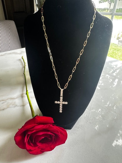Pave Cross Necklace