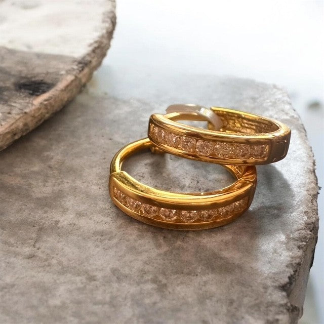 Moissanite Huggie Hoops