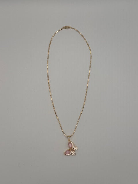 Pink Butterfly Necklace