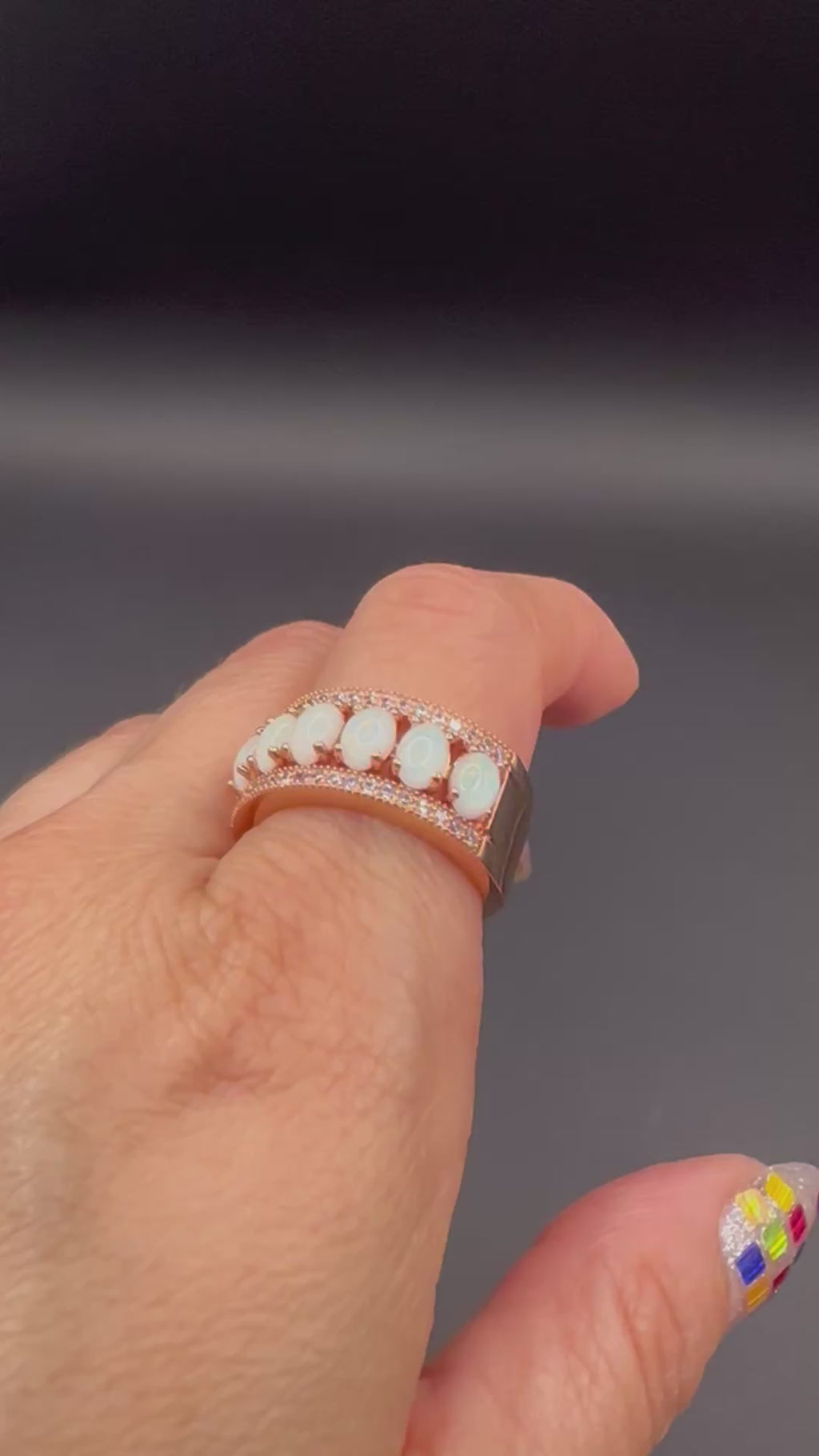 Rose Gold Opalite Ring