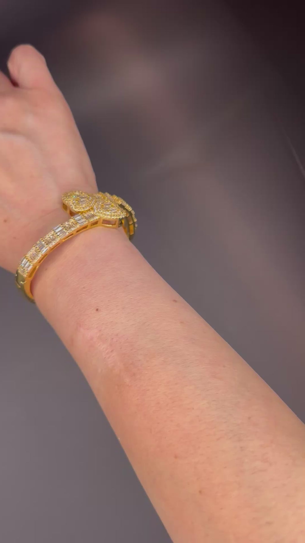 Wrap around heart bangle